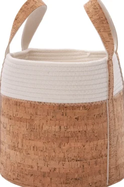 Intratuin opbergmand Julan wit / naturel D 30 H 30 cm