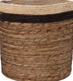 Intratuin opbergmand Pipa naturel / zwart / bruin D 28 H 27 cm