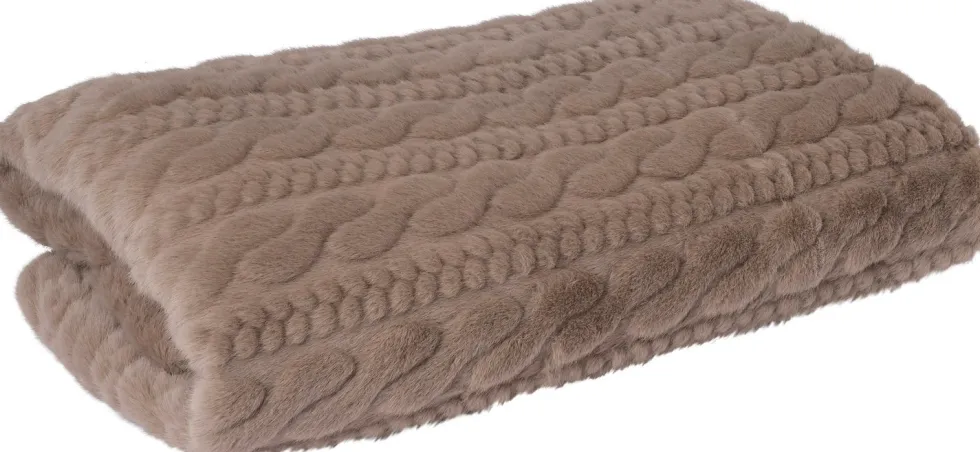 Intratuin plaid Alida taupe 160 x 140 cm