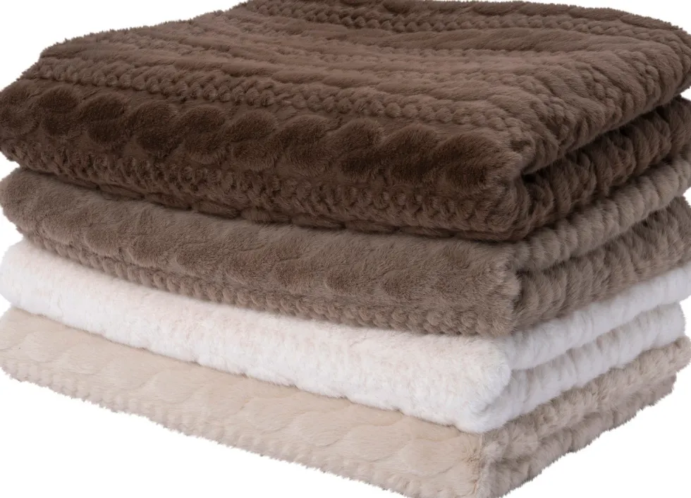 Intratuin plaid Alida taupe 160 x 140 cm