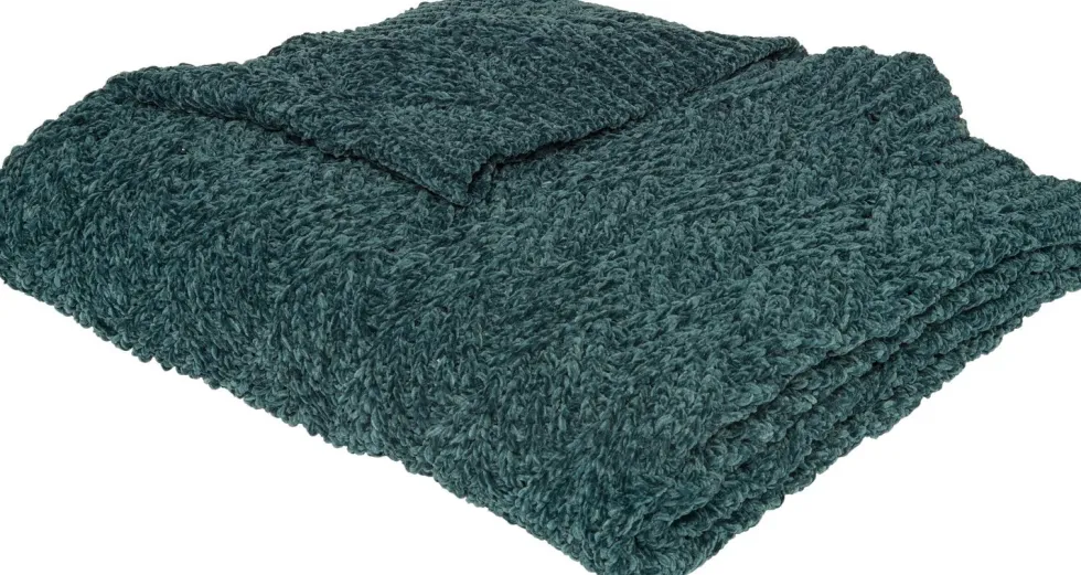 Intratuin plaid Knit blauw 152 x 127 cm