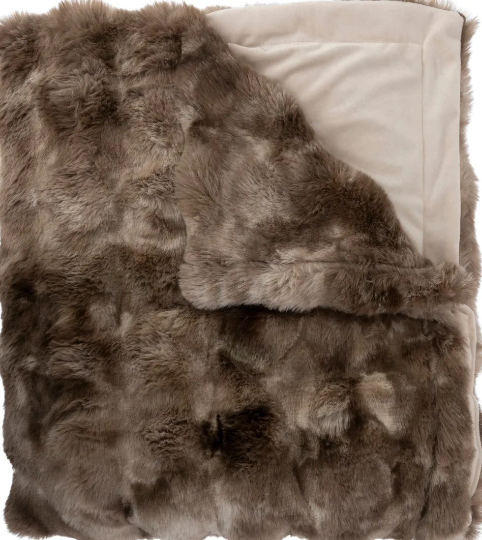 Intratuin plaid Romy bruin 160 x 140 cm