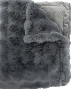 Intratuin plaid Romy donkergrijs 160 x 140 cm