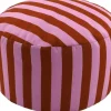 Intratuin poef Stripes roze / paars D 60 H 30 cm