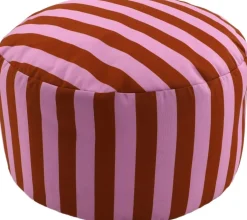 Intratuin poef Stripes roze / paars D 60 H 30 cm