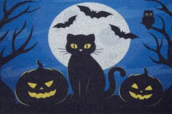 Intratuin rubber mat zwarte kat blauw 60 x 40 cm