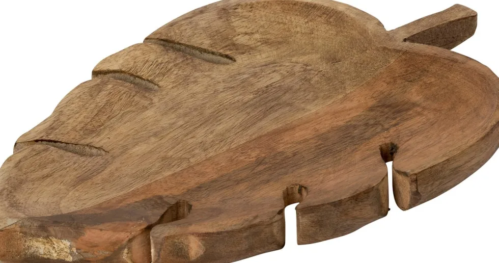 Intratuin serveerplank Blad naturel 28 x 18 x 2,5 cm