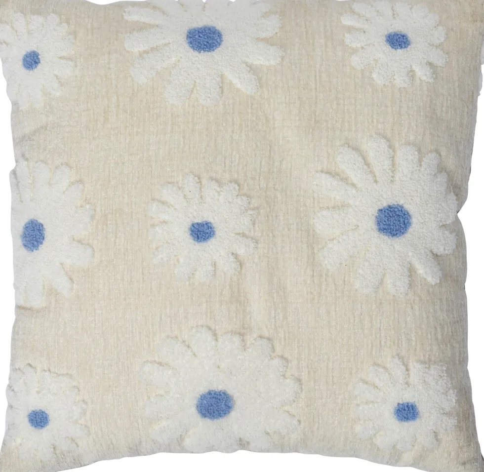 Intratuin sierkussen Bodi crème / blauw 43 x 43 cm