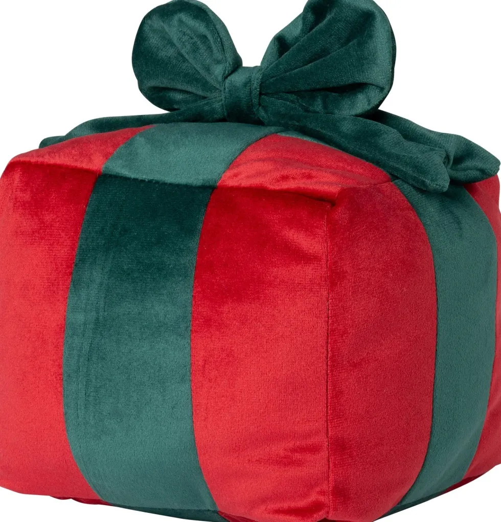 Intratuin sierkussen Cadeau rood / groen 20 x 20 cm