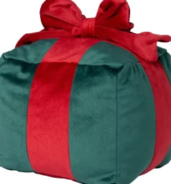 Intratuin sierkussen Cadeau groen / rood 20 x 20 cm