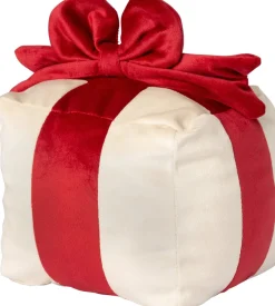 Intratuin sierkussen Cadeau crème / rood 20 x 20 cm