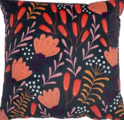 Intratuin sierkussen Esther zwart / oranje 45 x 45 cm