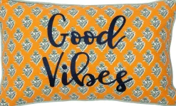 Intratuin sierkussen Fleur Good Vibes oranje 30 x 50 cm