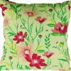 Intratuin sierkussen Isa groen / roze 45 x 45 cm