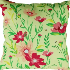 Intratuin sierkussen Isa groen / roze 45 x 45 cm