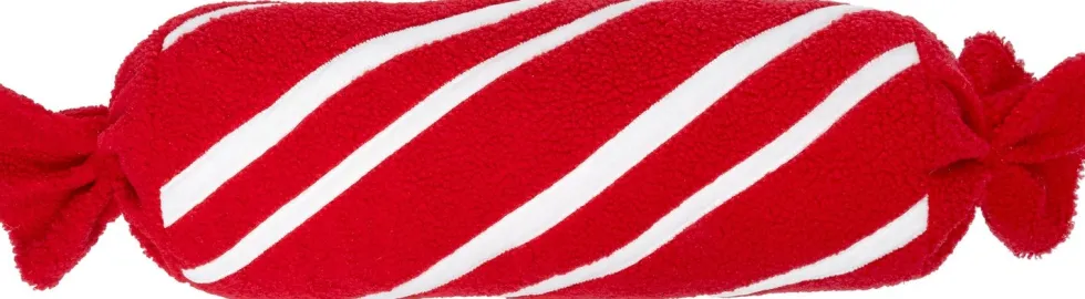 Intratuin sierkussen Jen zuurstok rood / wit 19 x 19 x 75 cm