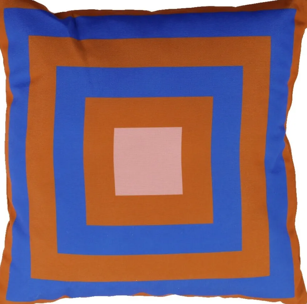 Intratuin sierkussen Jona blauw / oranje 45 x 45 cm