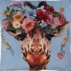 Intratuin sierkussen Jungle giraf blauw / bruin 45 x 45 cm