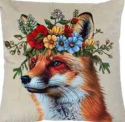 Intratuin sierkussen Jungle crème / oranje vos 45 x 45 cm