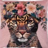 Intratuin sierkussen Jungle panter roze / beige 45 x 45 cm