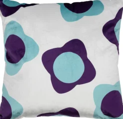 Intratuin sierkussen Junus wit / blauw / paars 45 x 45 cm