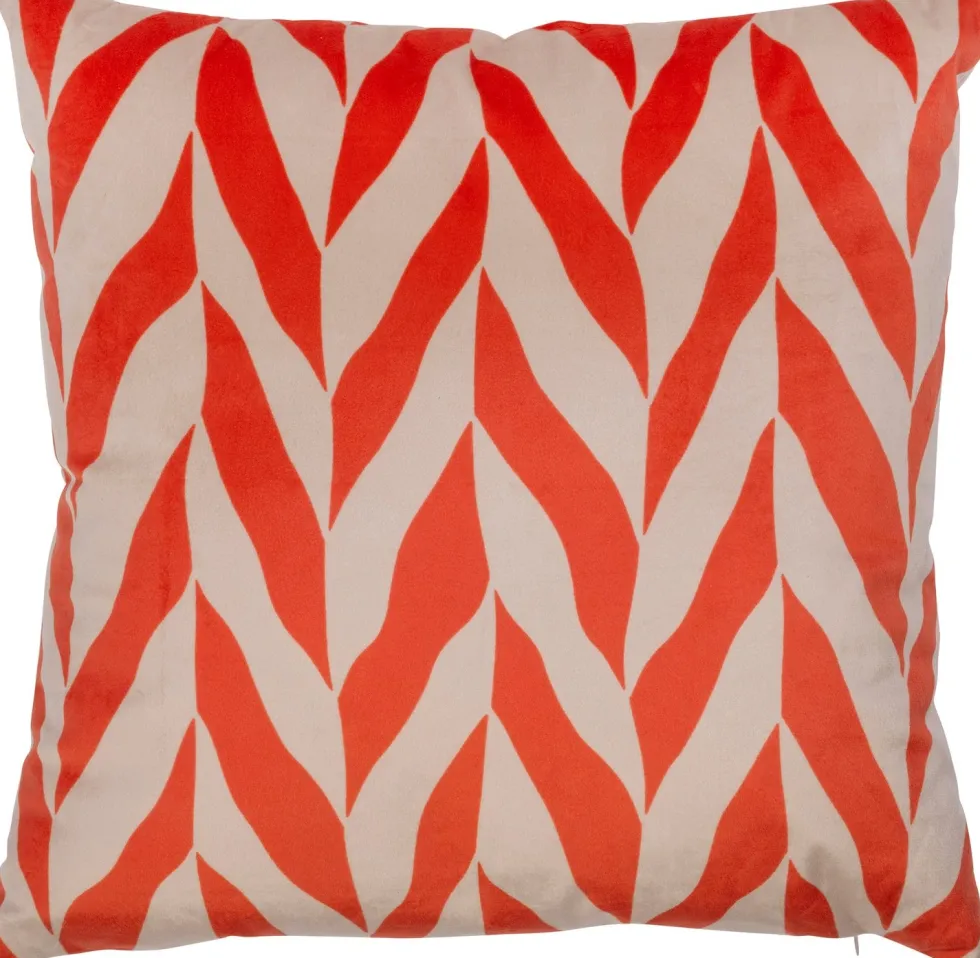 Intratuin sierkussen Kenley rood / beige 45 x 45 cm