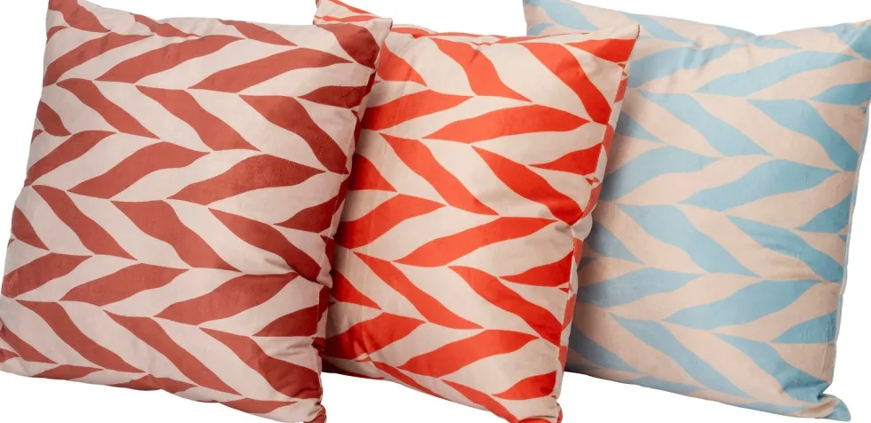 Intratuin sierkussen Kenley rood / beige 45 x 45 cm