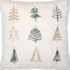 Intratuin sierkussen kerstbomen crème / groen 45 x 45 cm