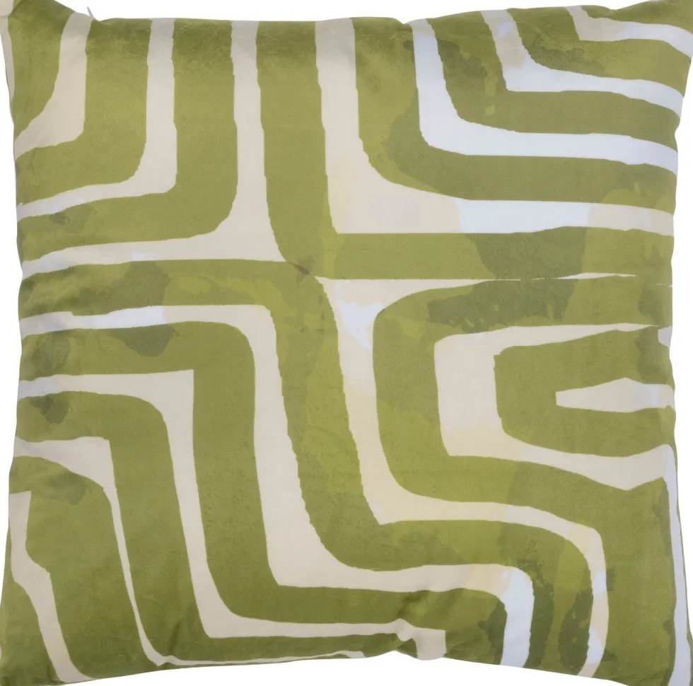 Intratuin sierkussen Koert groen / wit 45 x 45 cm