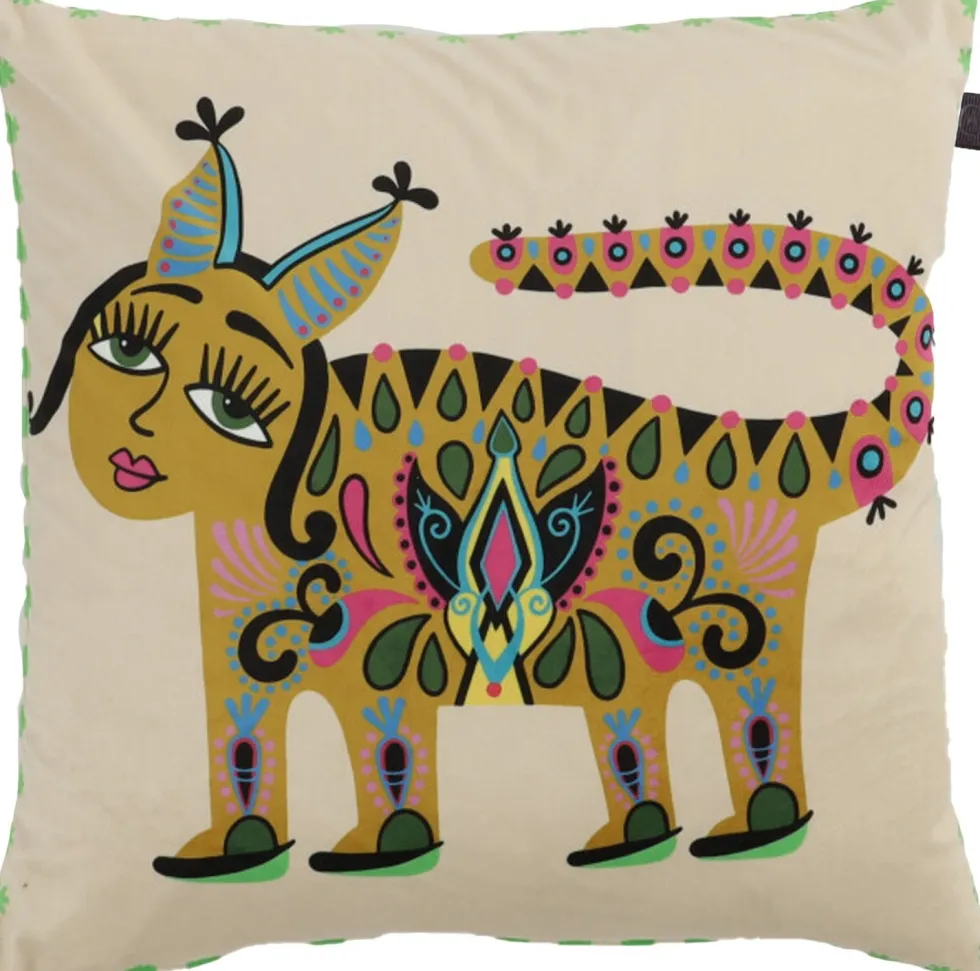 Intratuin sierkussen Mona crème / geel 45 x 45 cm