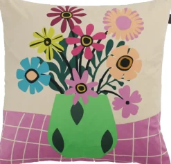 Intratuin sierkussen Nine paars / beige 45 x 45 cm