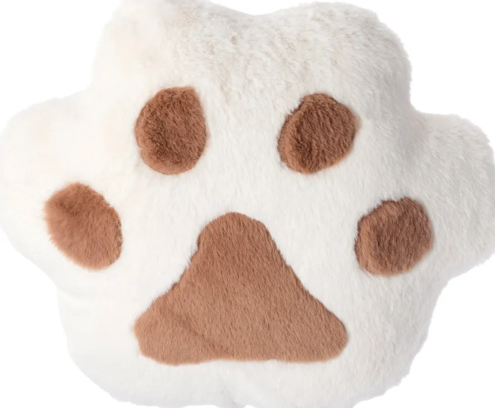 Intratuin sierkussen Paw wit / bruin 38 x 32 cm