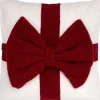 Intratuin sierkussen Teddy strik wit / rood 45 x 45 cm
