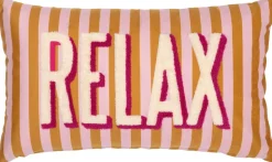 Intratuin sierkussen Velvet roze / geel 30 x 50 cm