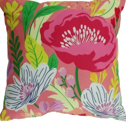Intratuin sierkussen Vief roze / groen 45 x 45 cm