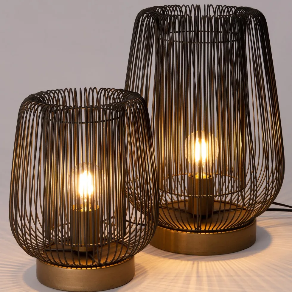 Intratuin tafellamp Jess zwart;goud D 28 H 38,5 cm