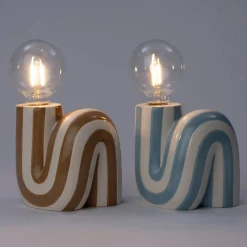 Intratuin tafellamp Nanna wit / blauw 14,5 x 10,5 x 23 cm