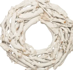 Intratuin wanddecoratie krans wit D 40 H 10 cm