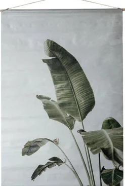 Intratuin wanddoek Heleconia grijs / groen 90 x 60 cm