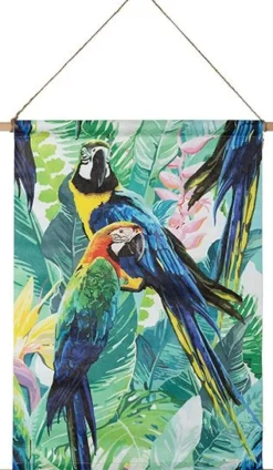 Intratuin wanddoek Papegaai multi 90 x 60 cm