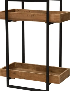 Intratuin wandplank bruin / zwart 50 x 28,5 x 67,5 cm