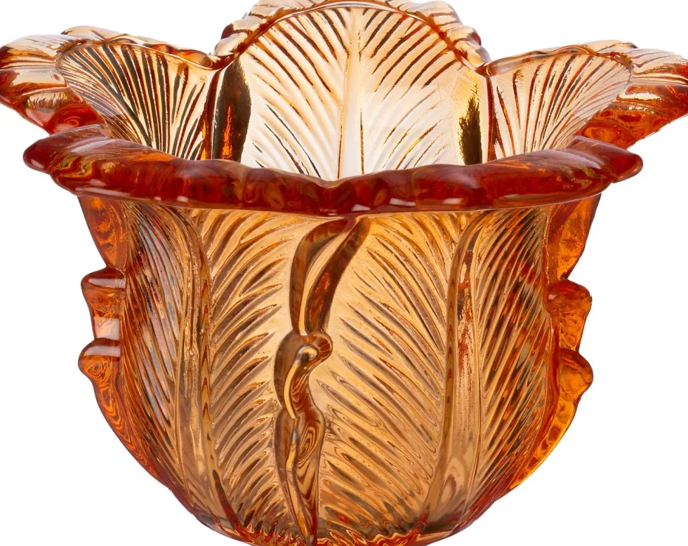 Intratuin waxinelichthouder Ace oranje D 16,3 H 10,5 cm