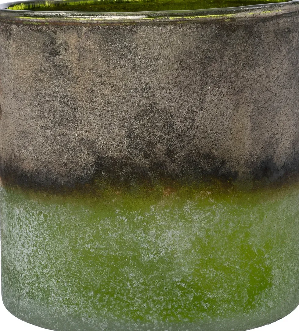 Intratuin waxinelichthouder Driek grijs / groen D 10 H 10 cm