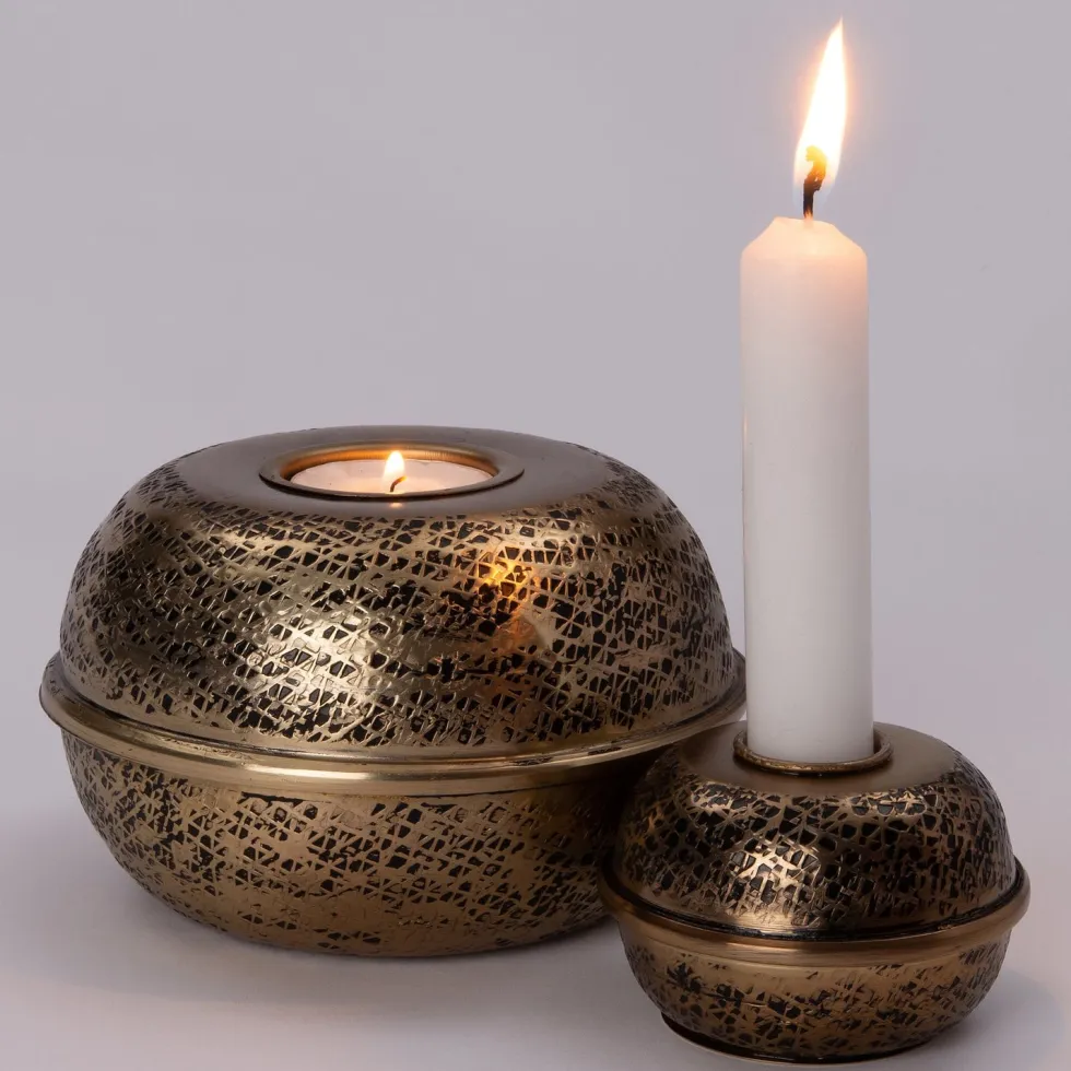 Intratuin waxinelichthouder Ilja goud D 12,5 cm H 8 cm