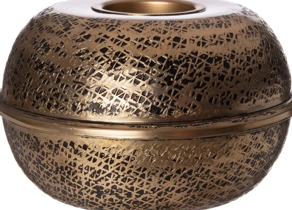 Intratuin waxinelichthouder Ilja goud D 12,5 cm H 8 cm