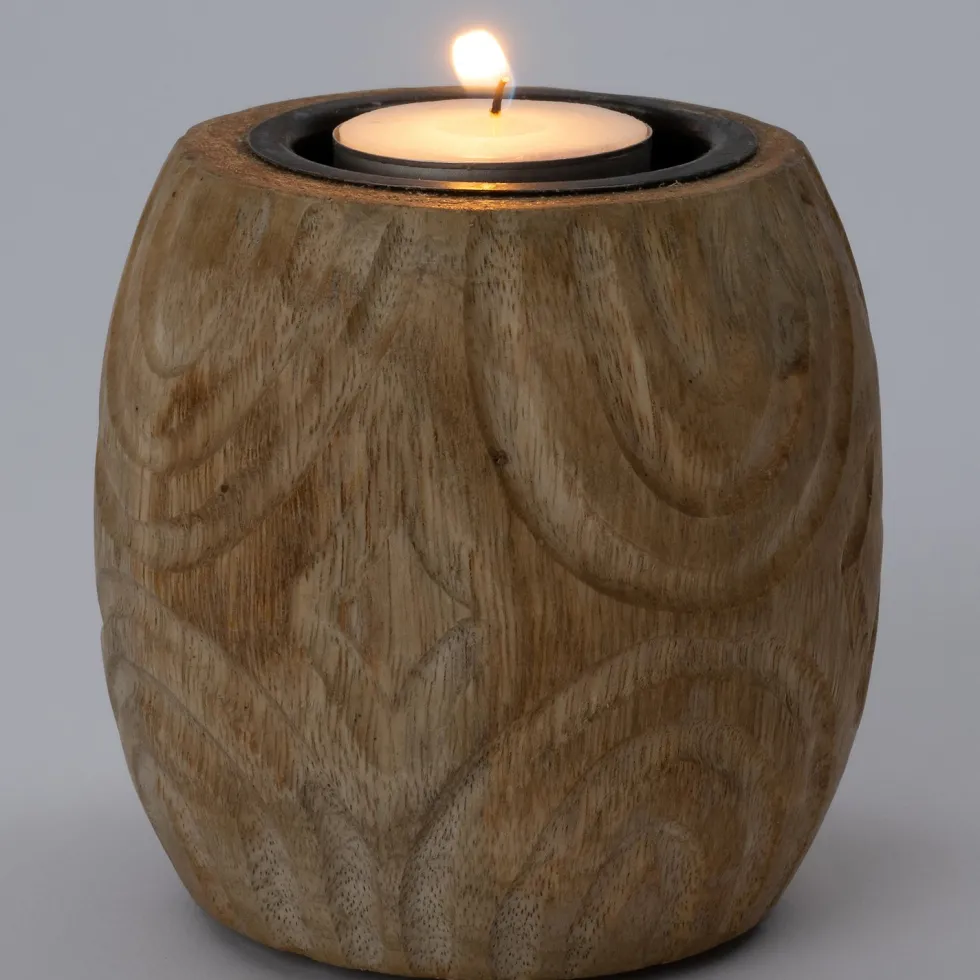 Intratuin waxinelichthouder Vys naturel D 9 H 10 cm