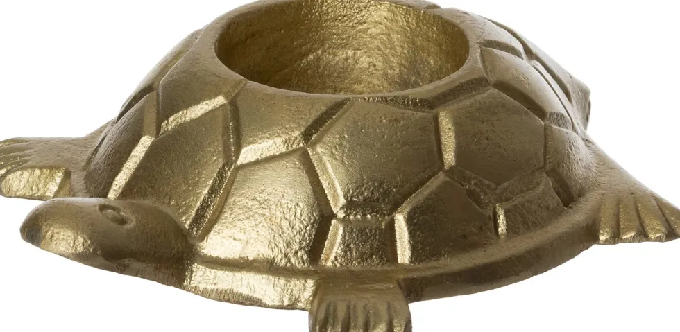 Intratuin waxinelichthouder Schildpad goud 13 x 10,5 x 3 cm