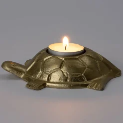 Intratuin waxinelichthouder Schildpad goud 13 x 10,5 x 3 cm