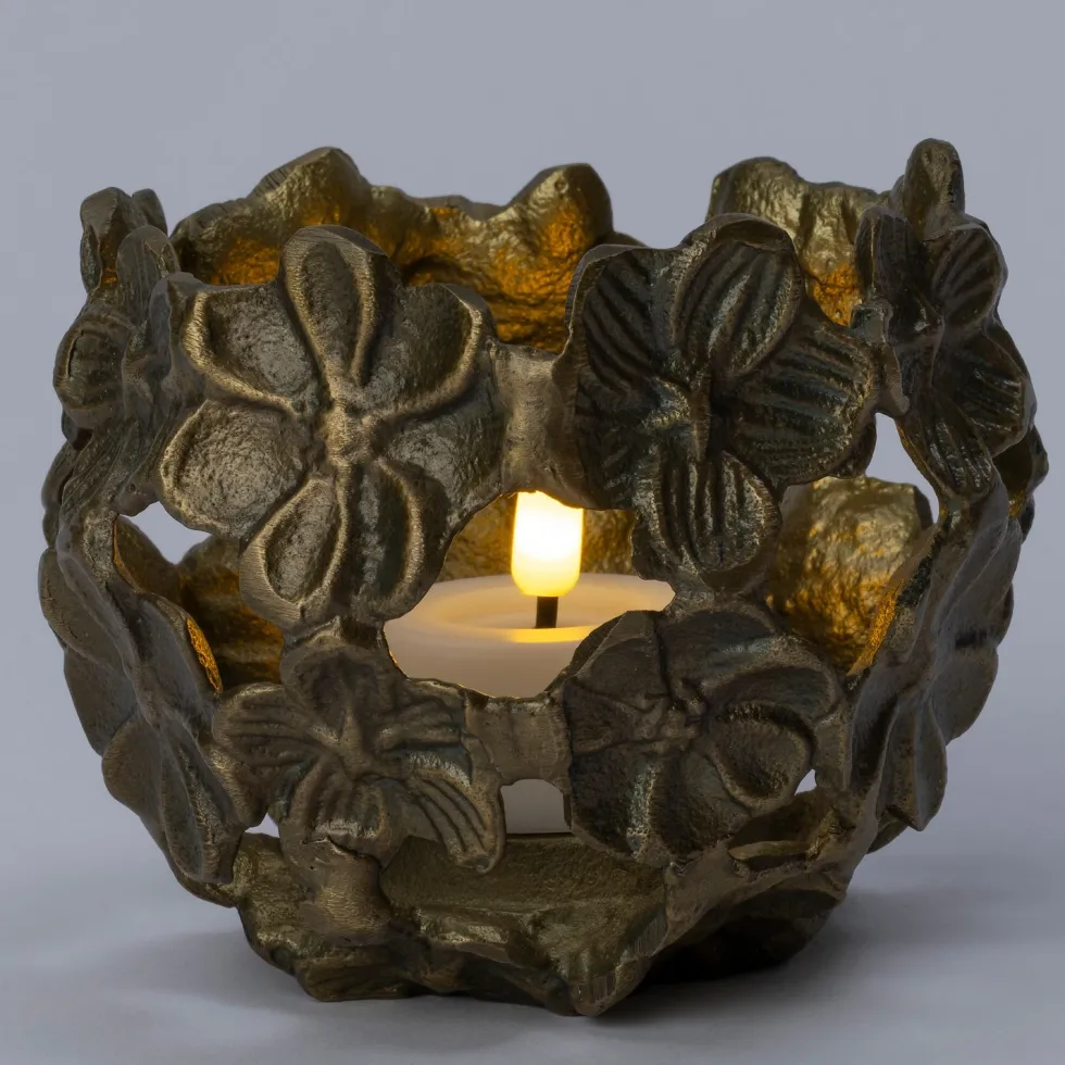 Intratuin waxinelichthouder Agna goud D 10 H 10 cm