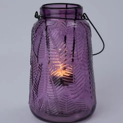 Intratuin waxinelichthouder Ella paars D 12,5 H 19,5 cm